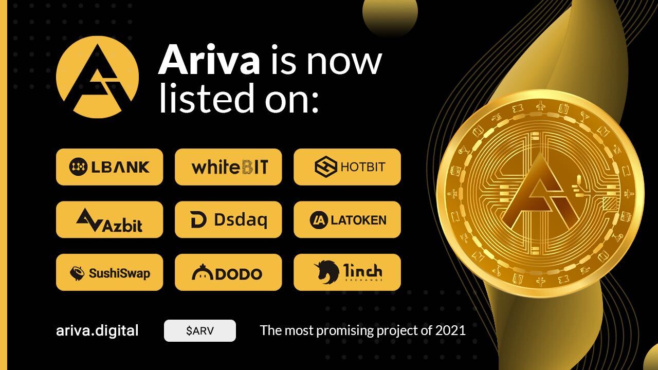ArivaがARVコインを8つの取引所で取り扱い可能にすると発表