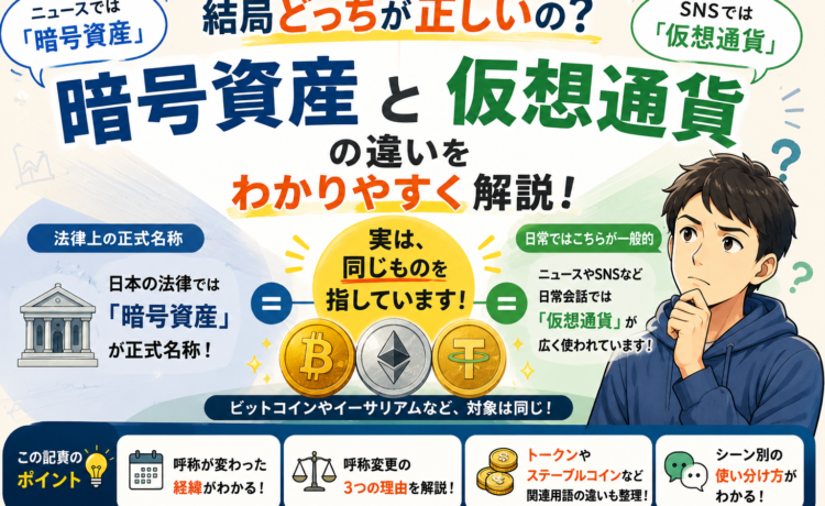 暗号資産と仮想通貨の違いとは？関連用語までわかりやすく解説